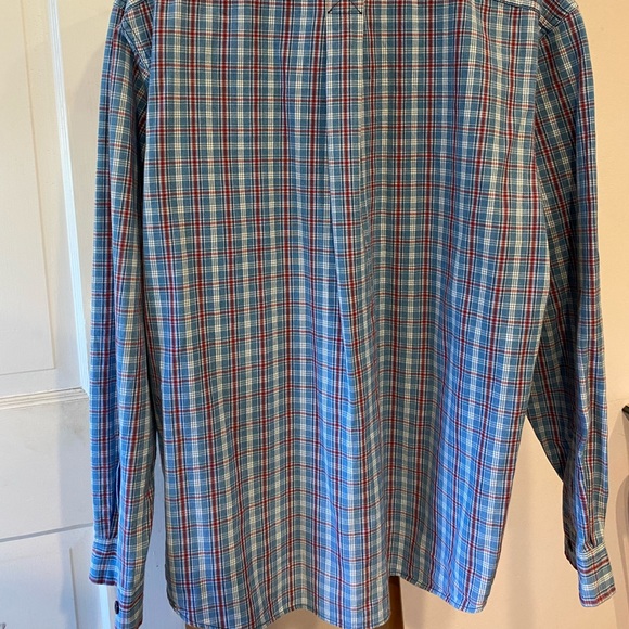 MENS MED EDDIE BAUER RED,WHITE,BLUE BUTTON DOWN - Picture 6 of 6